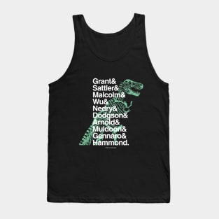 Jurassic Park Character Names Tank Top